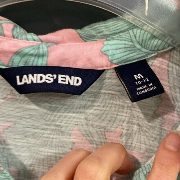 Lands' End Pink Short Sleeve Polo Top Size Medium - Picture 8 of 9